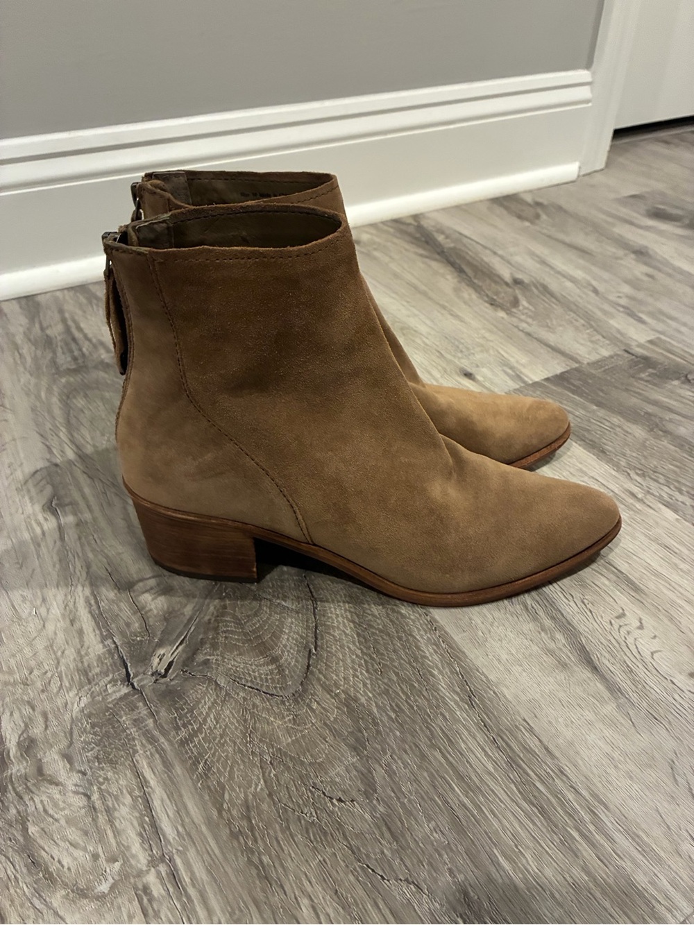 Dolce Vita Suede Ankle Bootie in Tan